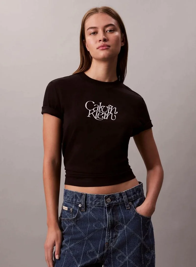 Script Logo Graphic Slim T-Shirt