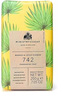 THE SOMERSET TOILETRY COMPANY LIMITED Ministry of Soap Natural Rainforest Wrapped Soap Naturally Coloured TripleMilled Soap Mango and Lotus Flower 200g  - Image 1