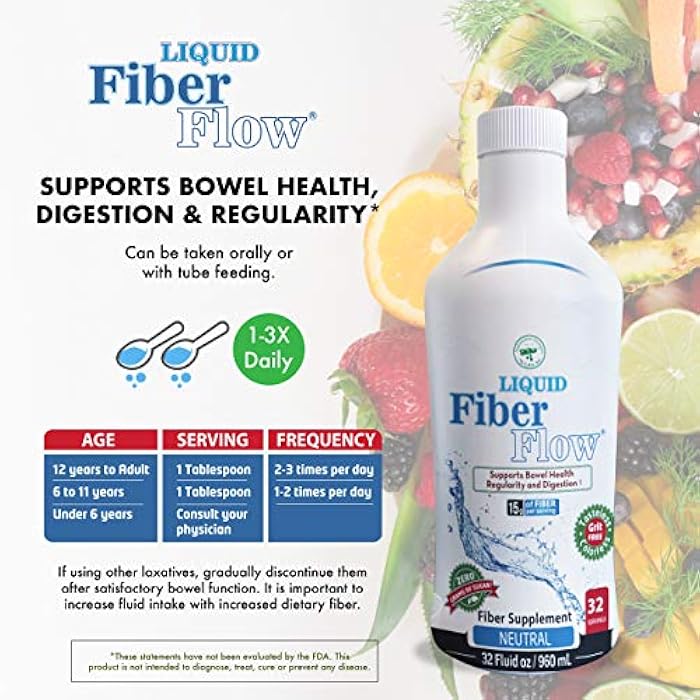 Nutritional Designs Liquid Fiber Supplement, Sugar-Free Prebiotic Inulin Fiber, Fiber Drink Mix, Natural Bowel Regularity Drink for Healthy Intestinal Balance (32 oz Bottle, Neutral) - Image 4