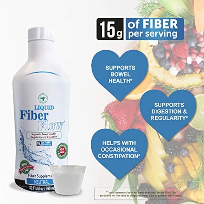 Nutritional Designs Liquid Fiber Supplement, Sugar-Free Prebiotic Inulin Fiber, Fiber Drink Mix, Natural Bowel Regularity Drink for Healthy Intestinal Balance (32 oz Bottle, Neutral) - Image 2