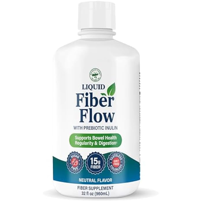 Nutritional Designs Liquid Fiber Supplement, Sugar-Free Prebiotic Inulin Fiber, Fiber Drink Mix, Natural Bowel Regularity Drink for Healthy Intestinal Balance (32 oz Bottle, Neutral) - Image 1