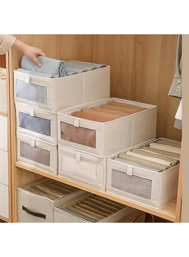 DUNISO 6 Pcs Wardrobe Clothes Organizer,Drawer Organizers and Storage，Visible Drawer Organizers Foldable Closet Organizer，Moisture and Mold Prevention，Sturdy and Durable，for Organizing Clothing Jeans Toys Book Shelves Closet Wardrobe  - Image 2