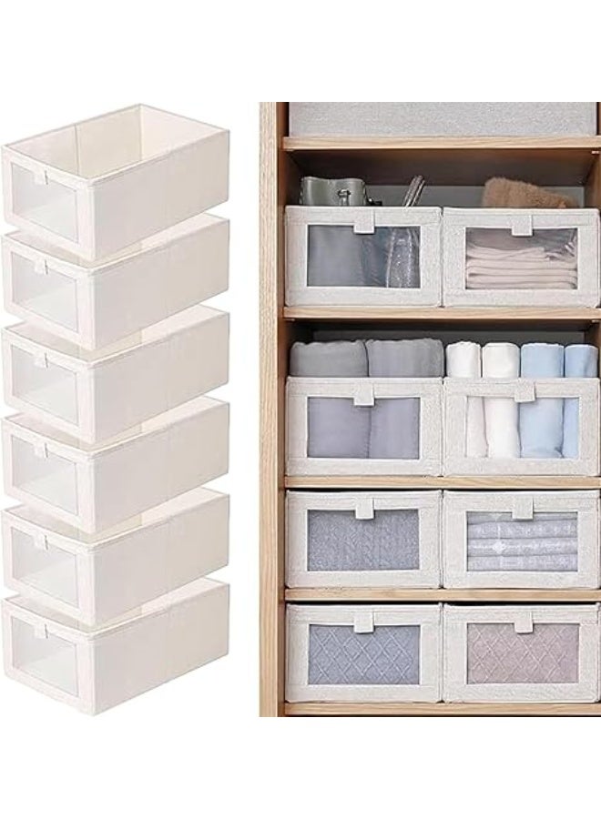 DUNISO 6 Pcs Wardrobe Clothes Organizer,Drawer Organizers and Storage，Visible Drawer Organizers Foldable Closet Organizer，Moisture and Mold Prevention，Sturdy and Durable，for Organizing Clothing Jeans Toys Book Shelves Closet Wardrobe - Image 1