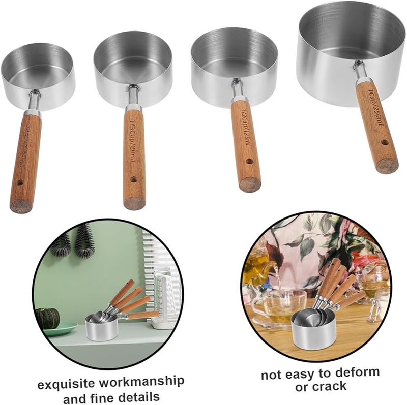 Stainless Steel Measuring Cups Set for Baking Coffee Tea Sugar Kitchen - Image 2