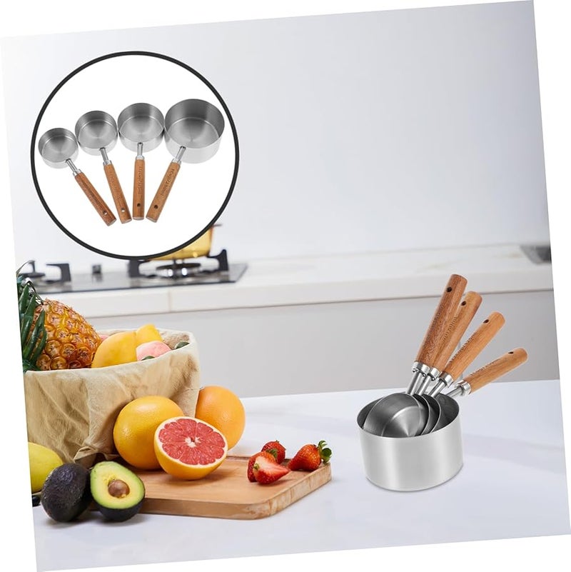 Stainless Steel Measuring Cups Set for Baking Coffee Tea Sugar Kitchen - Image 4
