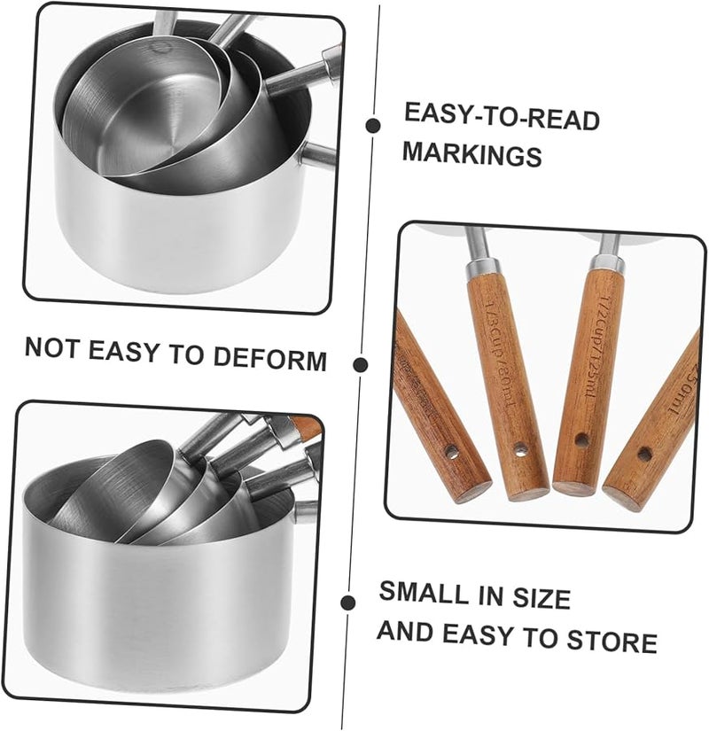 Stainless Steel Measuring Cups Set for Baking Coffee Tea Sugar Kitchen - Image 3