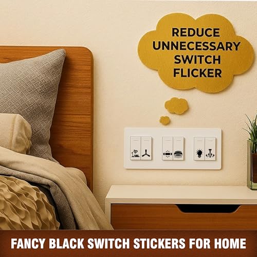 Pinaco India Switch Board Stickers - 453 Stickers, 33 Unique Designs | Decorative Wall Stickers for Switches, Home & Office, Easy-to-Apply Wall Stickers for Switches, Waterproof Vinyl Decals 1.5 cm - Image 4