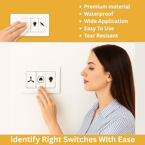 Pinaco India Switch Board Stickers - 453 Stickers, 33 Unique Designs | Decorative Wall Stickers for Switches, Home & Office, Easy-to-Apply Wall Stickers for Switches, Waterproof Vinyl Decals 1.5 cm - Image 5