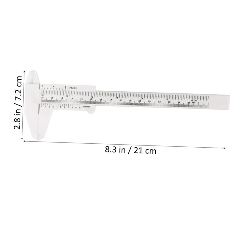 5 قطع بلاستيكية من القدمة ذات الورنية مقياس مزدوج مسطرة قياس الحواجب أدوات دقيقة محمولة - Image 3