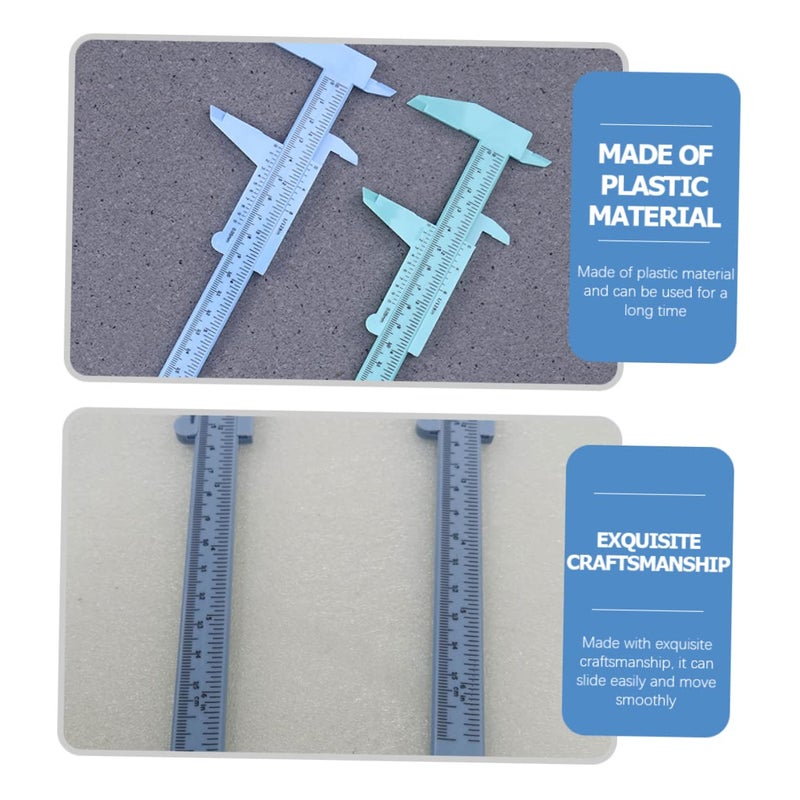 5 قطع بلاستيكية من القدمة ذات الورنية مقياس مزدوج مسطرة قياس الحواجب أدوات دقيقة محمولة - Image 4