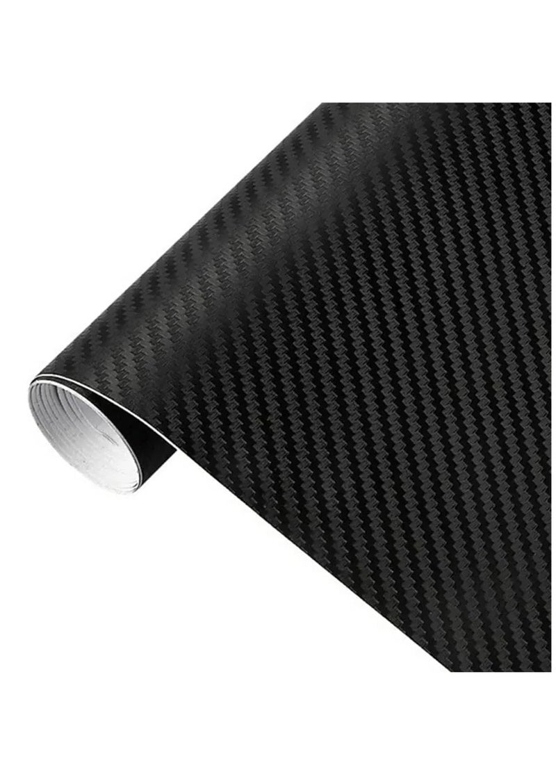 SYOSI Car Wrap Film Roll with Air-Release Technology, 3D Black Carbon Fiber Vinyl Wrap for DIY Use, Car Self Adhesive Sticker Auto Decal Exterior and Interior Wrapping Film 520 * 118inch - Image 1