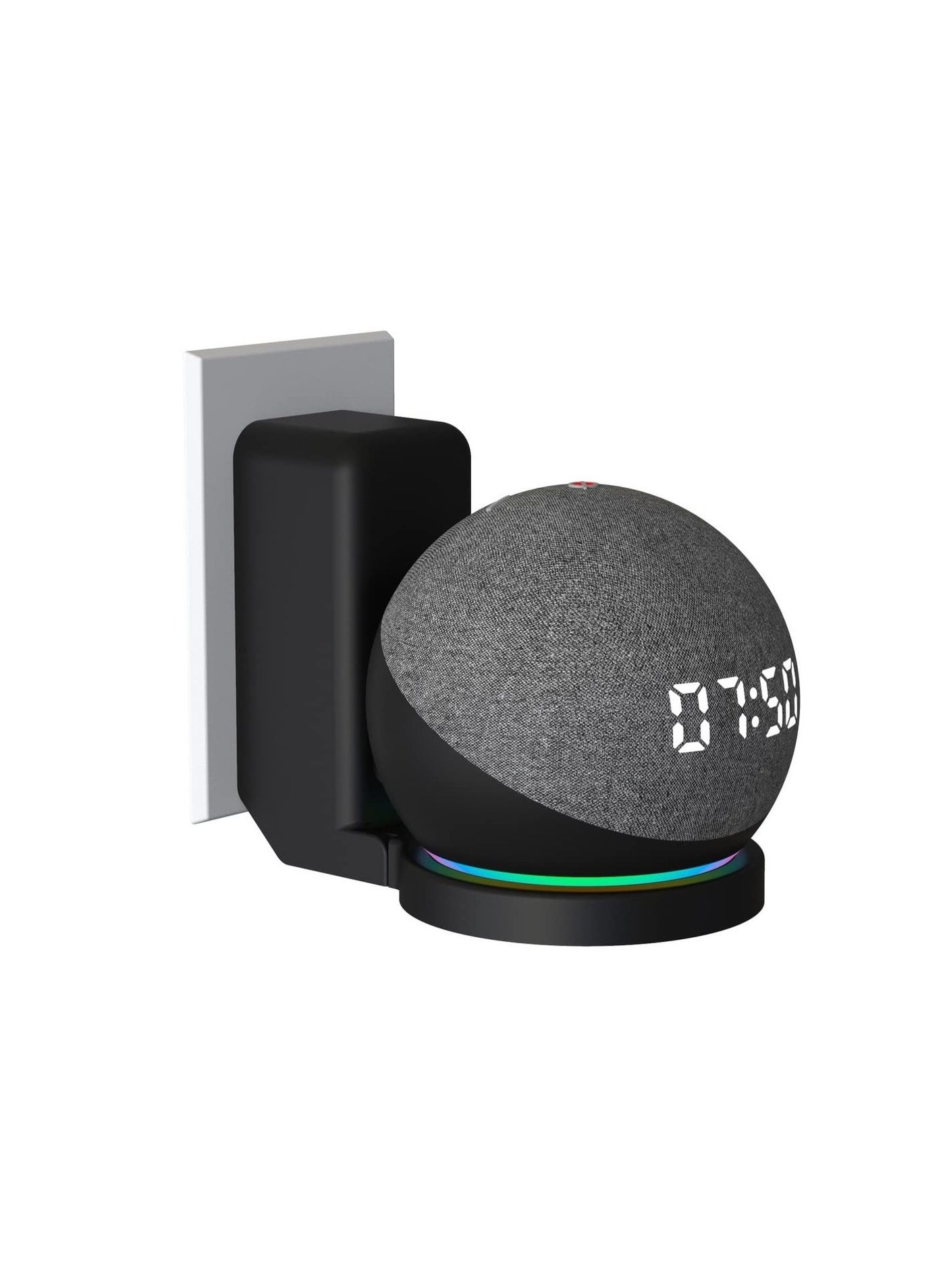 Wall Mount Holder Stand Compatible with E cho Dot 4 Dot 5 4th 5th Gen Space Saving Bracket Assistants For Smart Speaker Accessory (Black)