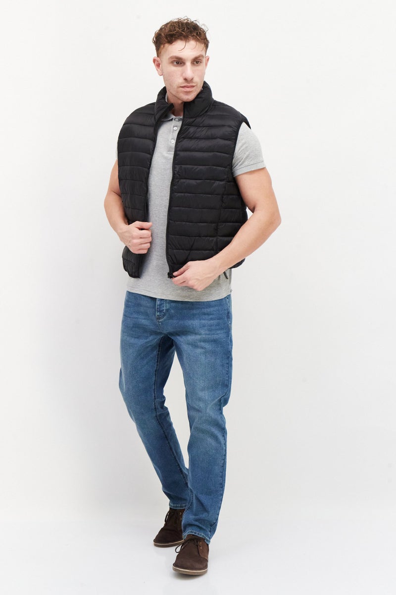 French Connection Men Solid Puffer Vest, Matte Black - Image 3