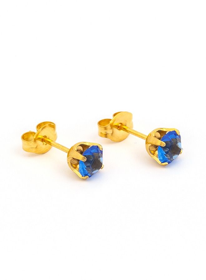 Studex 5MM September - Sapphire 24K Pure Gold Plated Ear Studs - Image 2