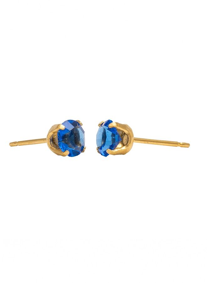 Studex 5MM September - Sapphire 24K Pure Gold Plated Ear Studs - Image 4