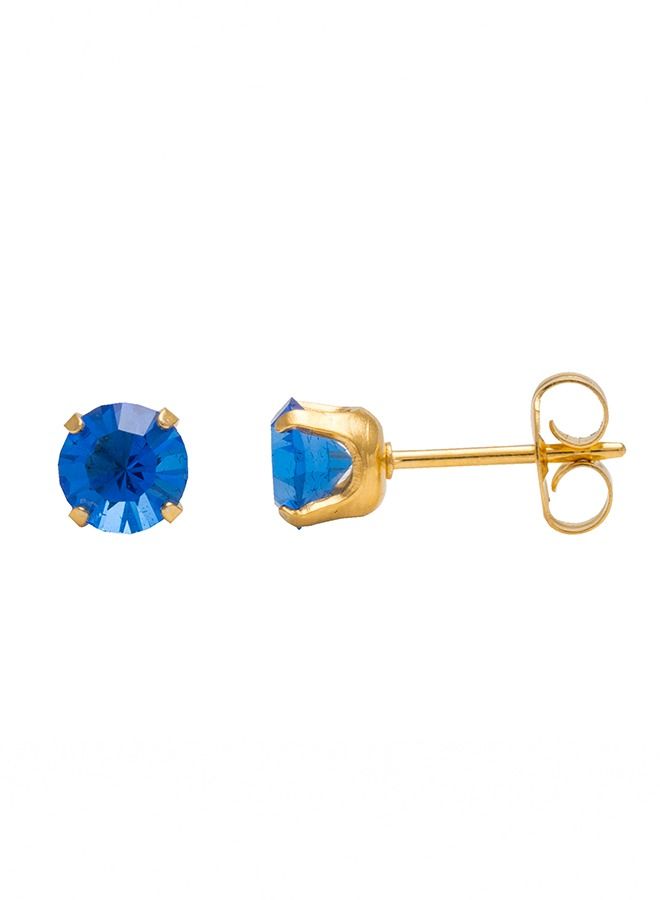 Studex 5MM September - Sapphire 24K Pure Gold Plated Ear Studs - Image 3