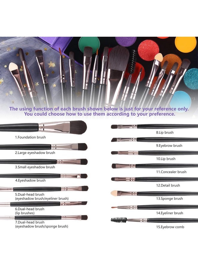 Ucanbe UCANBE Eyeshadow Palette with 15Pcs Brushes Makeup Set, Pigmented 86 Colors Make Up Sets Valentine's Day Gift, Matte Shimmer Glitter Eye Shadow Pallet Highlighter Contour Blush Powder Brush Beauty Kit  - Image 5