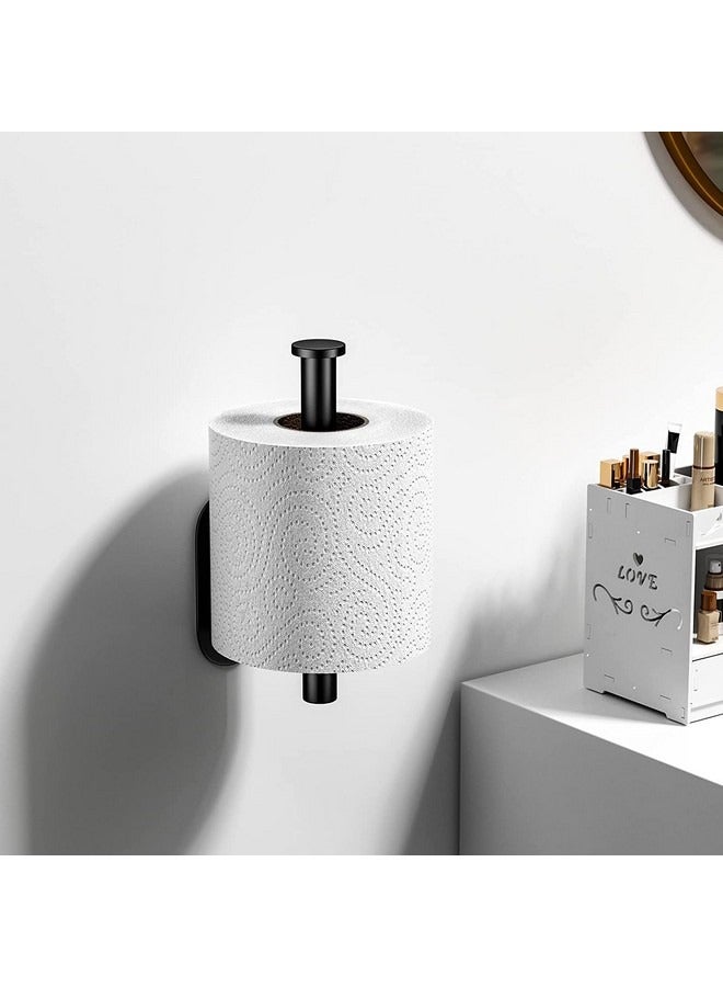 Beauenty Toilet Paper Holder Self Adhesive Stainless Steel Toilet Paper Holder Wall Roll Holder for Bathroom, Kitchen, Living Room ,Black - Image 2