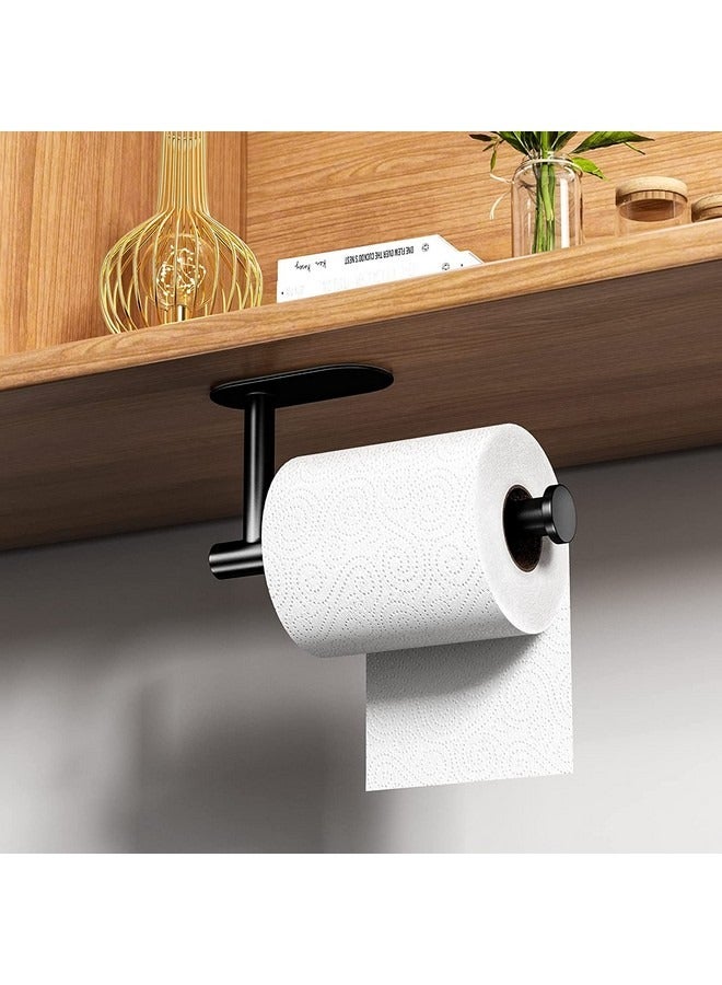 Beauenty Toilet Paper Holder Self Adhesive Stainless Steel Toilet Paper Holder Wall Roll Holder for Bathroom, Kitchen, Living Room ,Black - Image 3