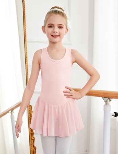 Arshiner Kid Girls Hollow Back Ballet Leotard with Skirt Sleeveless Dance Dresses - Image 2