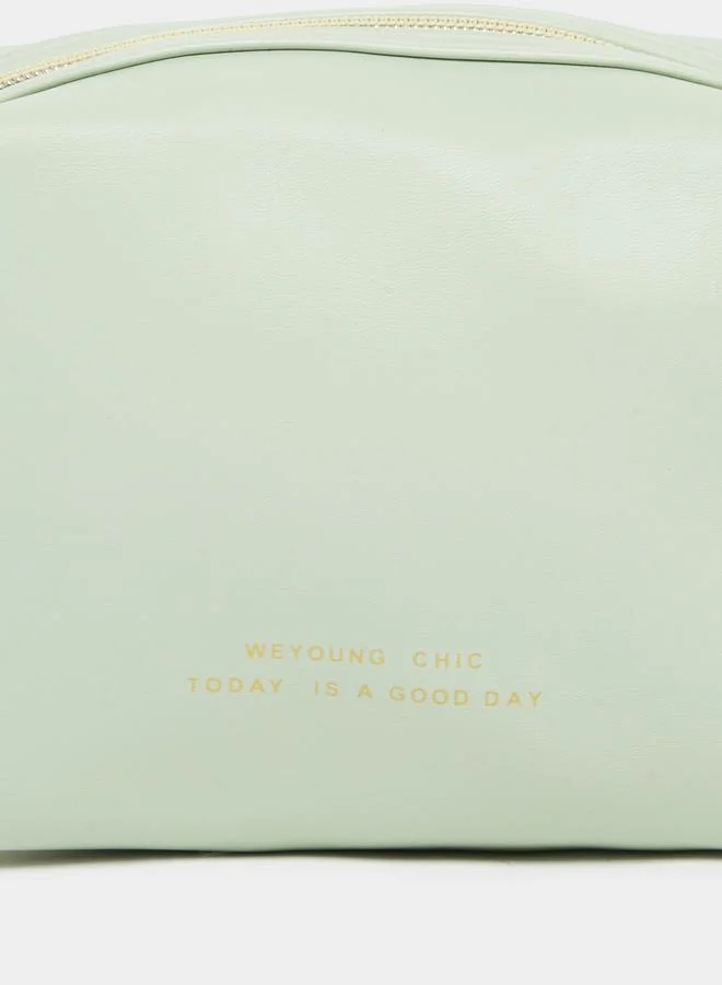 Styli Plain Wash Bag with Zip Closure and Wrist Loop