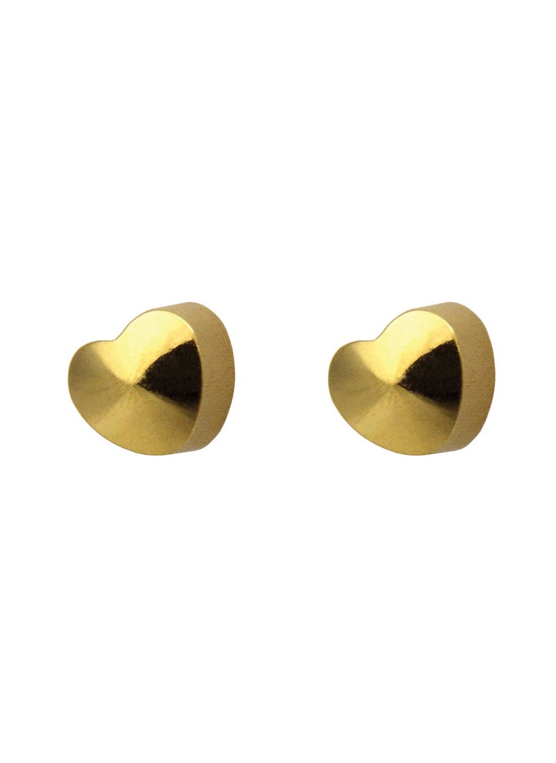 MediSystem Sterilized Earring 24K Gold Plated Bezel 4mm Heart Shape dozen (12 pieces)  - Image 1