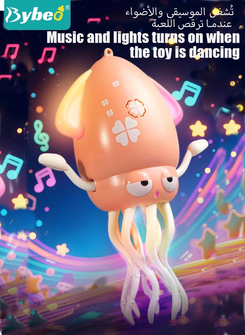 Bybeo Baby Crawling Toy, Infant Tummy Time Toy, Dancing Octopus Toy with LED Light and Music, Toddler Early Learning Toys for Learning to Walk, Rechargeable Magic Dancing Squid Toy for 3+ Year Old Kids with Fishing Rod - Image 2