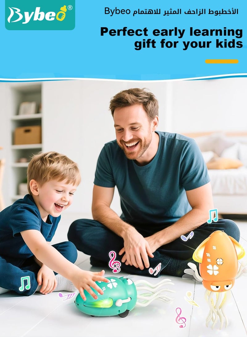 Bybeo Baby Crawling Toy, Infant Tummy Time Toy, Dancing Octopus Toy with LED Light and Music, Toddler Early Learning Toys for Learning to Walk, Rechargeable Magic Dancing Squid Toy for 3+ Year Old Kids with Fishing Rod - Image 5