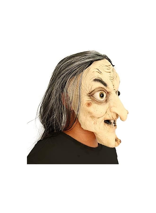 Halloween Novelty Scary Latex Witch Mask Novelty Dressing Up For Halloween Party Realistic Old Man Face - Image 2