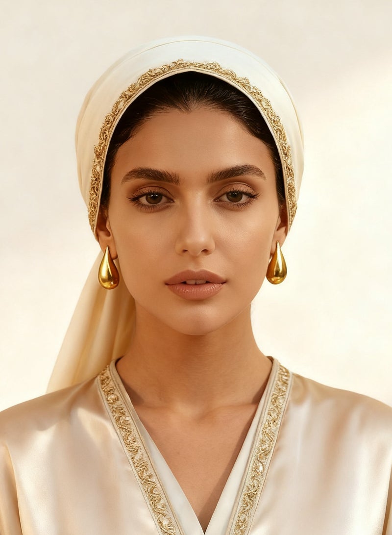 سونداراسوندارا أقراط مطرولة على شكل قطرة ماء من التيتانيوم الفولاذي المطلي بذهب 18 قيراطاً للنساء والفتيات مع علبة هدايا فاخرة - Image 4