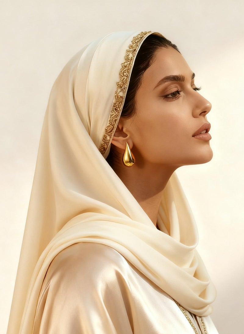 سونداراسوندارا أقراط مطرولة على شكل قطرة ماء من التيتانيوم الفولاذي المطلي بذهب 18 قيراطاً للنساء والفتيات مع علبة هدايا فاخرة - Image 5