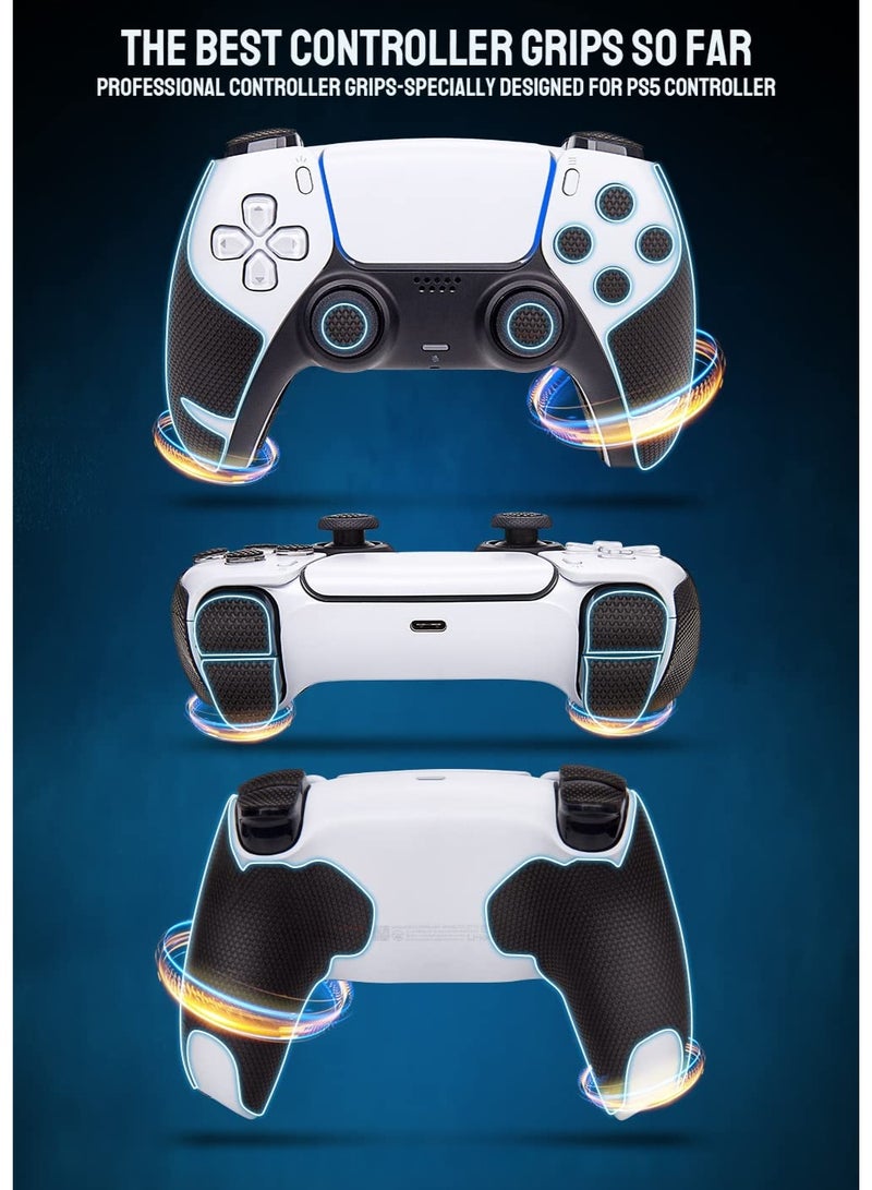 SIGood Controller Grips Compatible with PS5 Dualsense, PlayStation 5 Controller Accessories, Skin Kit, Anti-Slip Grip Tape, Sweat-Absorbent, Easy to Apply (Handle Grips+Buttons+Triggers) - Image 2
