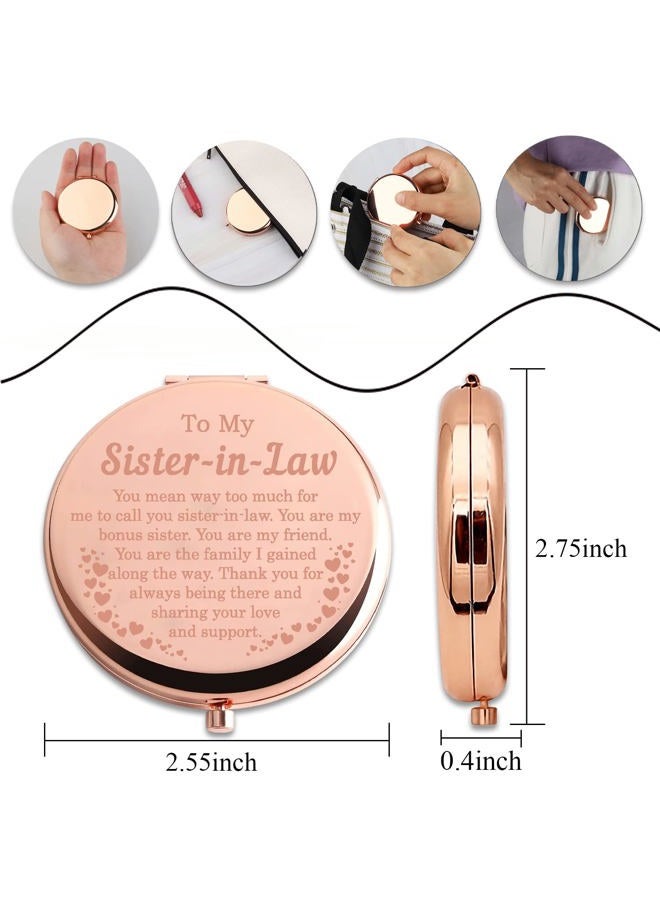 PLITI Sister in Law Compact Mirror Bonus Sister Gift Unbiological Sister Gift to My Sister in Law Inspirational Pocket Mirror (Sister-in-Law CMrg) - Image 2
