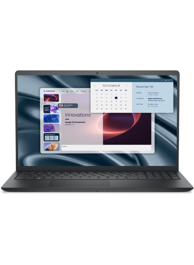 ديل لابتوب Pro 15 Essential (إصدار مطور) بشاشة 15.6 بوصة عالية الدقة بالكامل (1920×1080)، معالج AMD Ryzen 5 7520U، ذاكرة وصول عشوائي 8 جيجابايت DDR5، قرص صلب SSD سعة 512 جيجابايت، نظام تشغيل Windows 11، يدعم اللغتين الإنجليزية والعربية، اللون أسود الإنجليزية/العربية أسود - Image 1