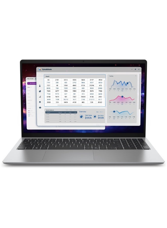 ديل لابتوب Pro 15 Essential (إصدار مطور) بشاشة 15.6 بوصة عالية الدقة بالكامل (1920×1080)، معالج AMD Ryzen 5 7520U، ذاكرة وصول عشوائي 8 جيجابايت DDR5، قرص صلب SSD سعة 512 جيجابايت، نظام تشغيل Windows 11، يدعم اللغتين الإنجليزية والعربية، اللون أسود الإنجليزية/العربية أسود - Image 1