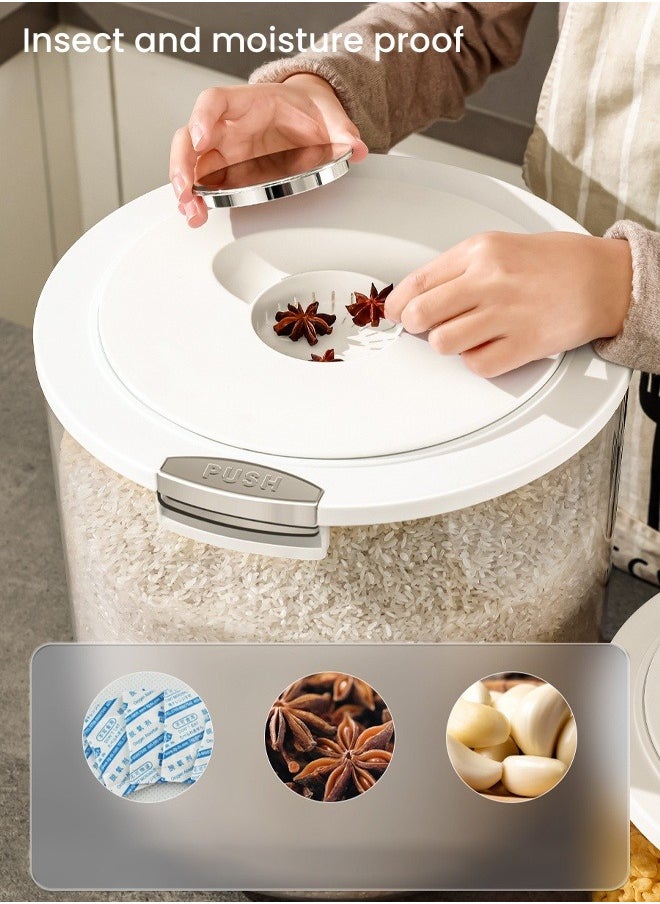 HQ-GAMING - Rice Dispenser, Rice Container Storage with Measuring Cup, Food Cereal Container Bins Household for Kitchen Pantry Organization - Image 1