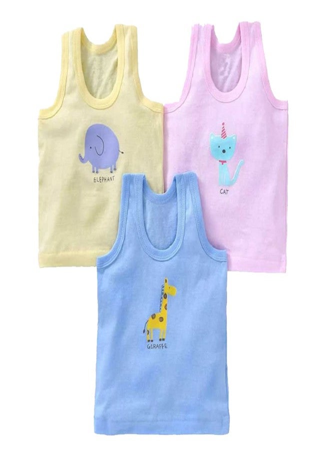 REVOLTEK Baby Vest Kids Baniyan Undershirts Innerwear Ganji Sando Summer wear Kids Clothes Cotton Pack of 3(0-3 Months, Light Color) - Image 1