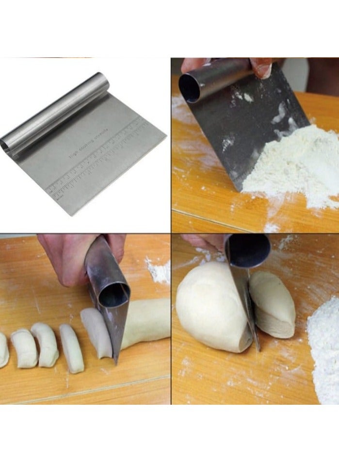 Dough Cutter Stainless Steel 15cm with Measurement Markings – Multipurpose Bench Scraper for Baking, Pastry, and Kitchen Prep  - Image 2