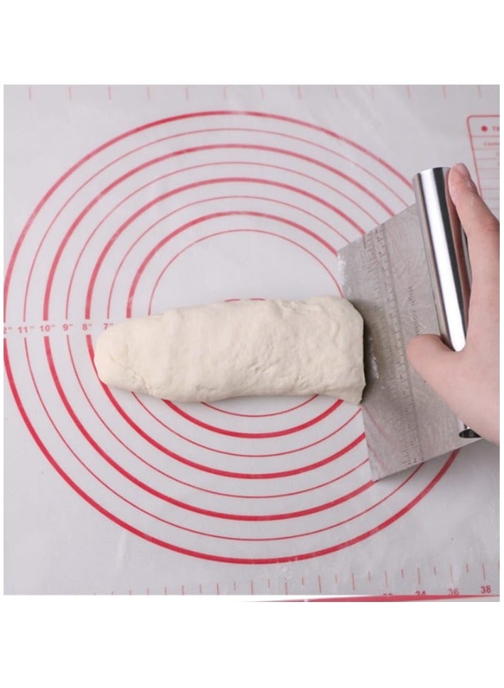 Dough Cutter Stainless Steel 15cm with Measurement Markings – Multipurpose Bench Scraper for Baking, Pastry, and Kitchen Prep  - Image 3