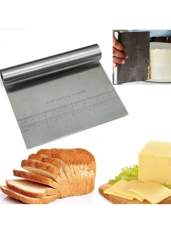 Dough Cutter Stainless Steel 15cm with Measurement Markings – Multipurpose Bench Scraper for Baking, Pastry, and Kitchen Prep  - Image 4