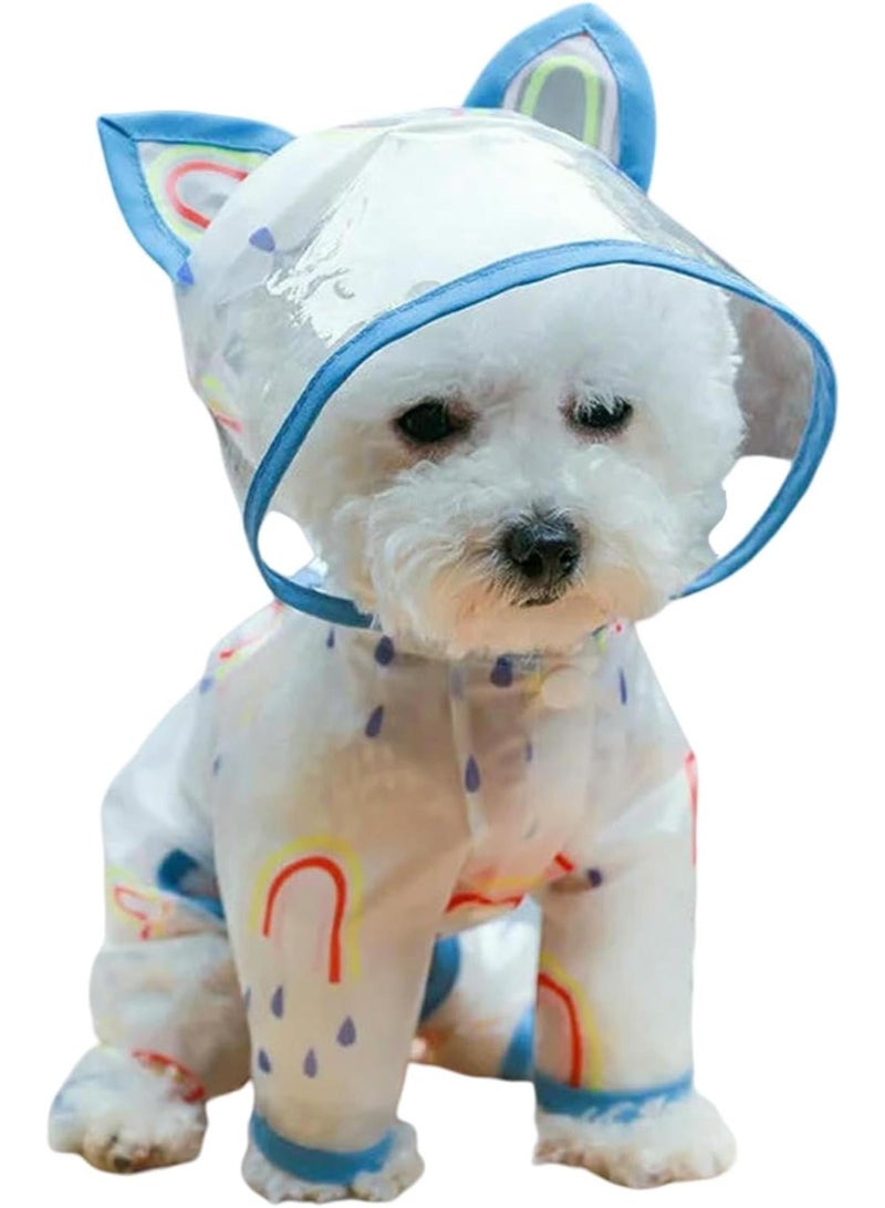 GGOOT Pet Raincoat Dog Waterproof Clothes Dogs Apparels Small Clothing Pieces Hooded For Supplies Products-blue-l  - Image 1