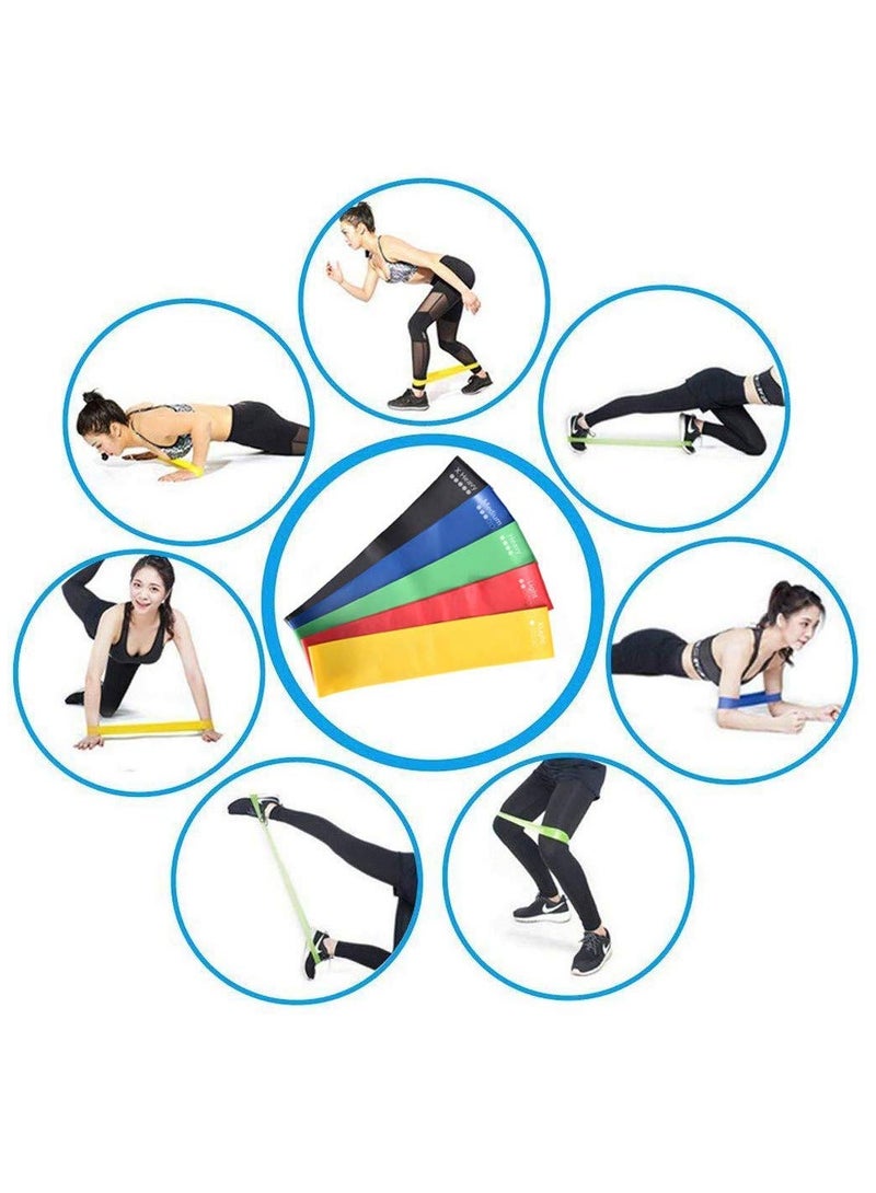 CAMPANAS 5-Piece Resistance Bands Set ,Resistance Exercise Band Of 5 Resistance Loops Extra Light To Extra Heavy Resistance 12 Inch Work Out Bands Perfect For Gym, Fitness, Yoga, for Arm Legs and hips(Multicolor) - Image 5