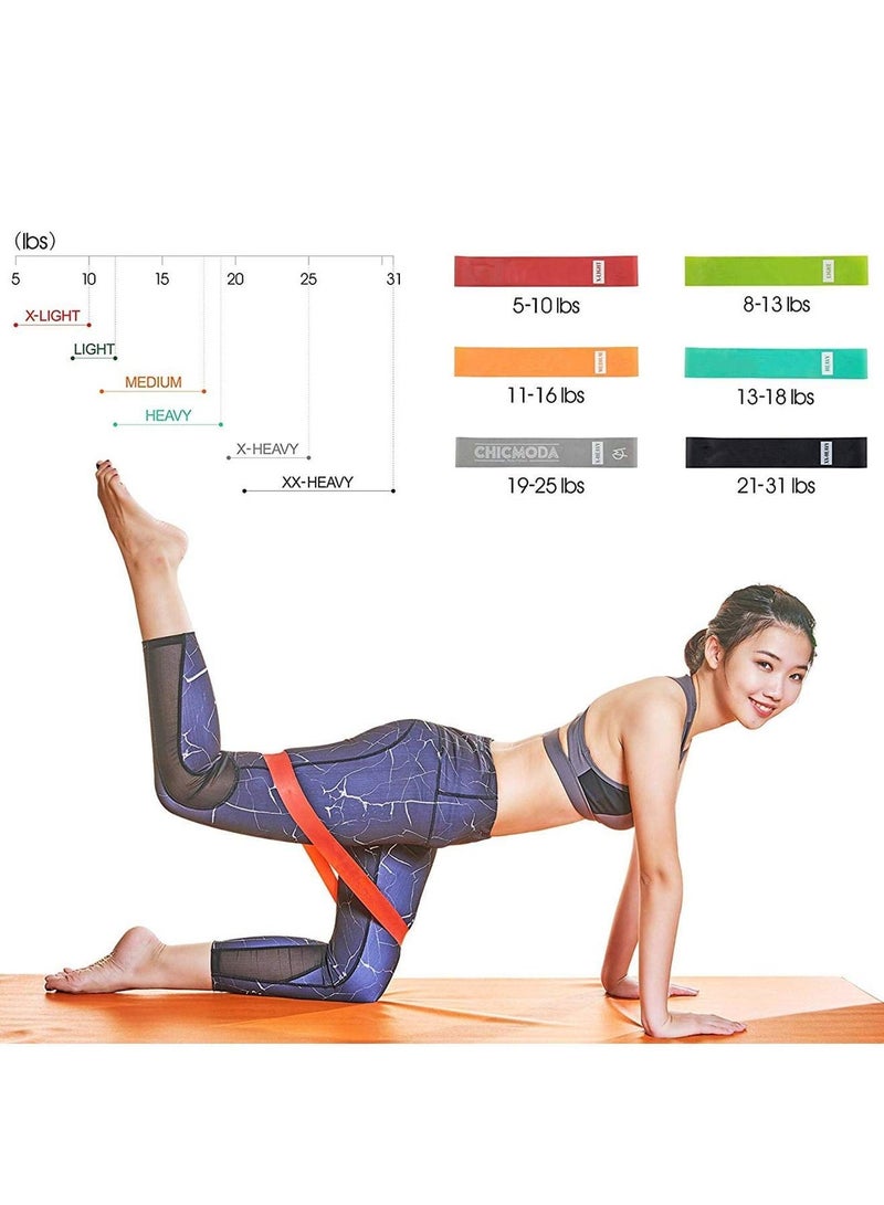 CAMPANAS 5-Piece Resistance Bands Set ,Resistance Exercise Band Of 5 Resistance Loops Extra Light To Extra Heavy Resistance 12 Inch Work Out Bands Perfect For Gym, Fitness, Yoga, for Arm Legs and hips(Multicolor) - Image 3