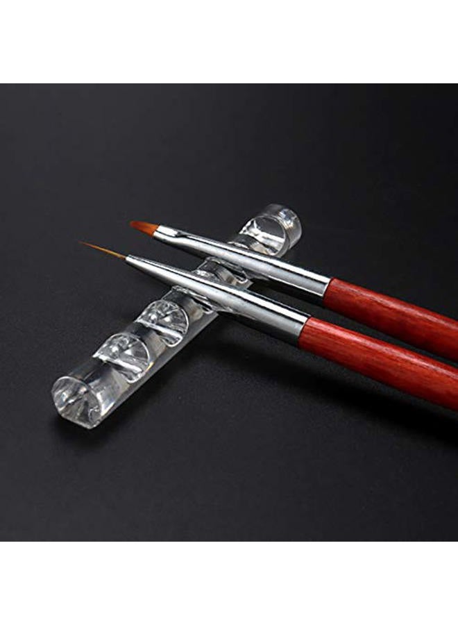 MWOOT 5pcs Nail Art Pen Holder, Makeup Brush Organizer, Acrylic Nail Art Painting Pen Brush Stand for Drawing Pens, Manicure Nail Carving Pencils - Image 4