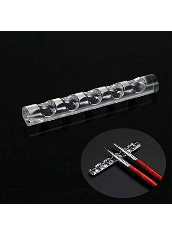 MWOOT 5pcs Nail Art Pen Holder, Makeup Brush Organizer, Acrylic Nail Art Painting Pen Brush Stand for Drawing Pens, Manicure Nail Carving Pencils - Image 1