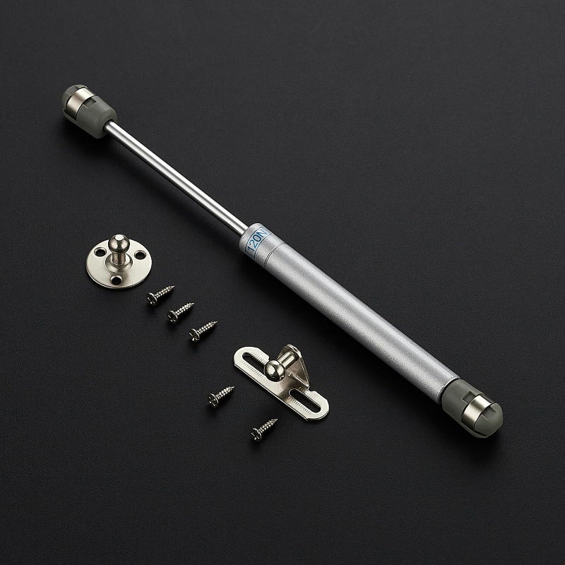 Ravinte Hardware 2 PCS Gas Struts for Cabinet 10 Inch Gas Strut Lift Supports Hinges for Lid Stay Kitchen Cabinet Silver Gas Shocks Lift Support 120N/26 LB Soft Open Doors Lift Gas Struts - Image 2
