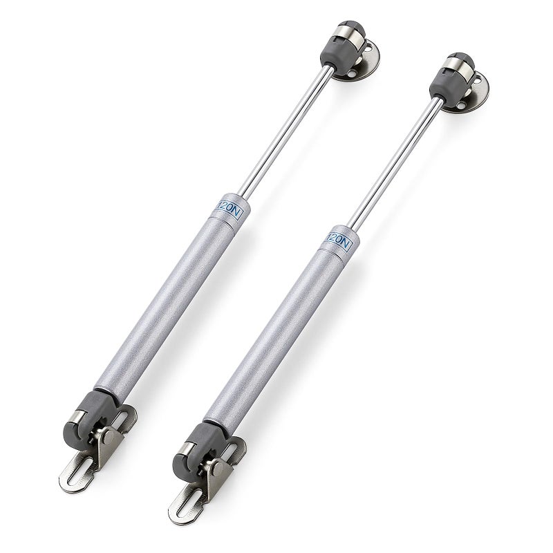 Ravinte Hardware 2 PCS Gas Struts for Cabinet 10 Inch Gas Strut Lift Supports Hinges for Lid Stay Kitchen Cabinet Silver Gas Shocks Lift Support 120N/26 LB Soft Open Doors Lift Gas Struts - Image 1