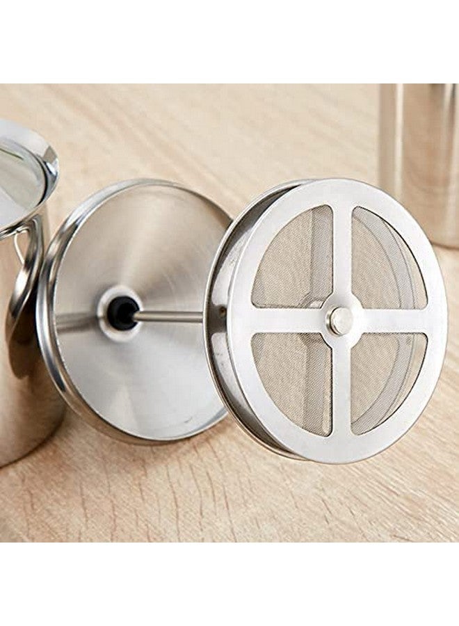 THW® 400 ML Milk Frother, Manual Frother Milk Frothing Pitchers Stainless Steel Coffee Milk Foamer Milk Creamer Frother Latte Cappuccino Foam Pitcher Manual Milk Creamer with Handle - Image 4