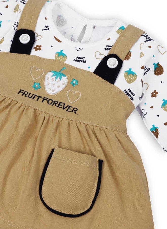 FEBVIBE Baby Boy and Girl Full Sleeves Top with Pyjama Set, Baby Girl's Cotton Frock Top With Leggings Frock Set Ideal for Baby Boy and Girl Wearing Festival and Wedding (Cream, 0 Month -3 Months) - Image 4