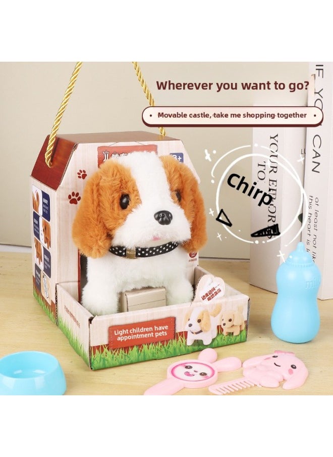Simulation Puppy Plush Electric Puppy Walking Call Pet Rabbit Electronic Dog Girl Children's Day Gift Box-Color:Gray And White Puppy + House * Battery + Screwdriver  - Image 4